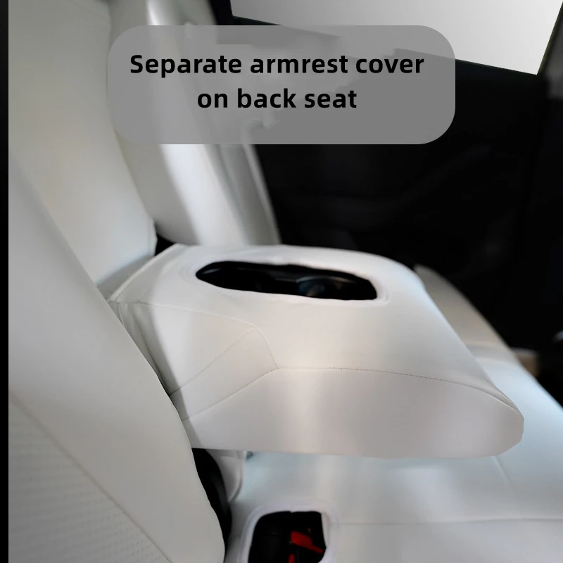 Custom Fit Auto Seat Cover Accessoires Aanpassen Voor Model Y Model 3 Half Bedekt Eco Nappa Lederen 5 Zitplaatsen Seat cover Orange