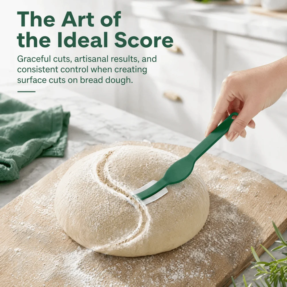 Stainless Steel Blade French Bread Lame Fixed Blade Plastic Handle Dough Scoring Tool Double Edged Blade Ergonomic Bread Lame