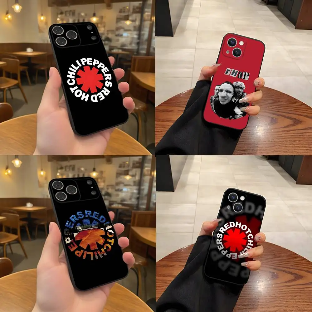 

R-Red Hot C-Chili Peppers For iPhone 17,16,15,14,13,12,11,Pro,Max,Plus Black Soft Cover Phone Case