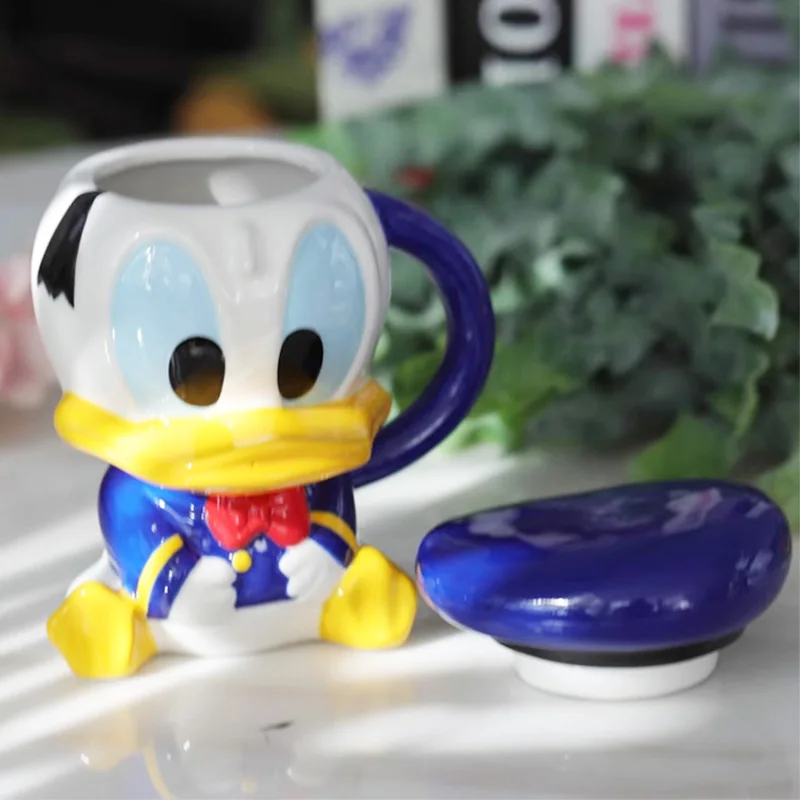 Kawaii Disney Mickey Mouse And Donald Duck Action Figure Toys Anime Ceramic Storage Tank Tea Canister Christmas Gift For Kids