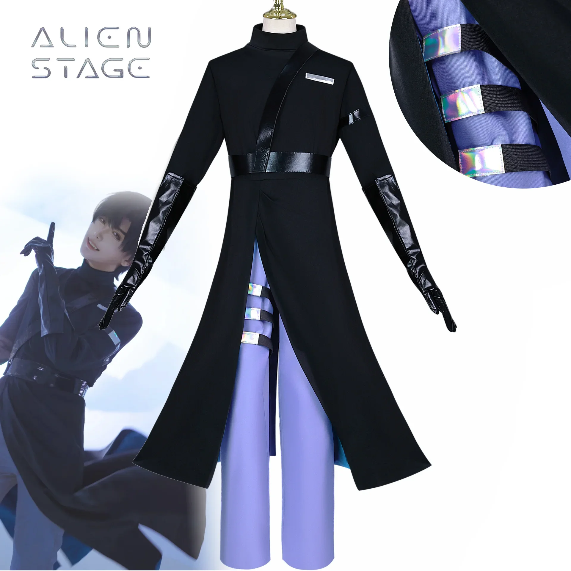 

New Anime Alien Stage Ivan Cosplay Unisex Adult Costume Singer Uniform Coat Pants Full Set Accessories Suits Carnival Outfits