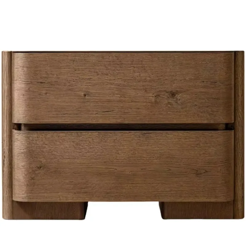 Style solid wood high-end luxury 2 drawer bedside table is a very luxurious bedside table.