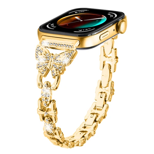 Correa de acero inoxidable para Huawei Watch Fit 3, pulsera de Metal con mariposa de diamante para Huawei fit 4 4Pro, accesorios para reloj