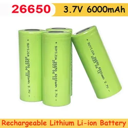 Original New 26650 Battery 6000mAh 3.7V 20A Lithium-ion Rechargeable Battery Suitable for 26650 LED Flashlights and Cameras Toys