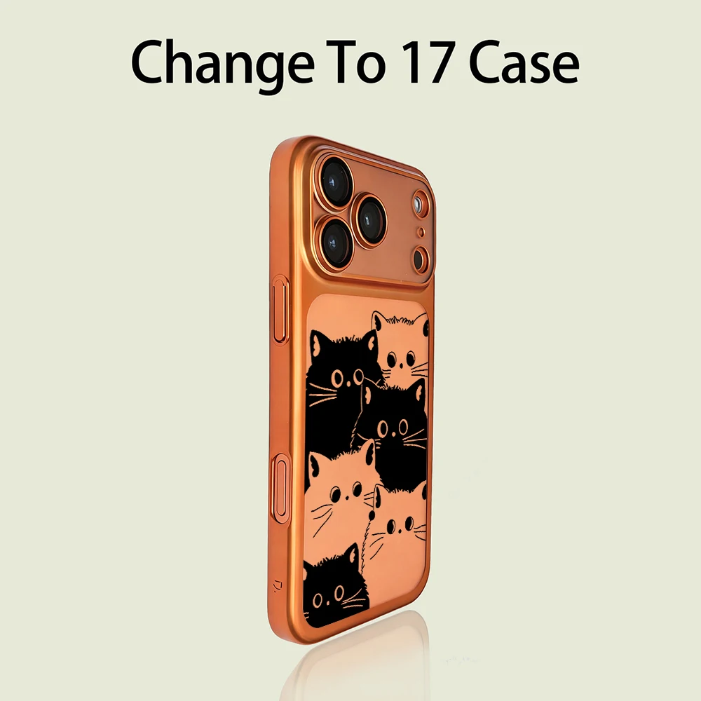 Niedliche Kätzchen-PC-Schutzhülle für iPhone 13 14 Pro Max Hüllen iPhone 17 11 12 13 ProMax 16 14 15 Plus 17 Air Kawaii Katzen-Funda – Detail 11