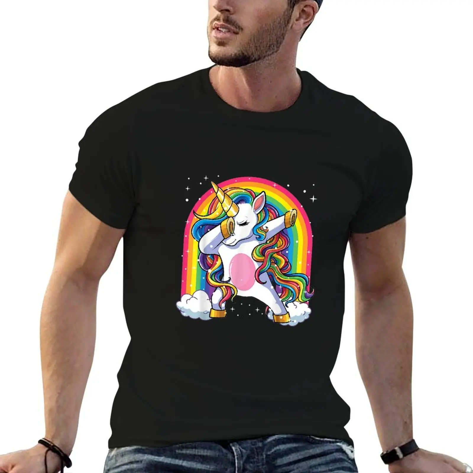 

Dabbing Unicorn Rainbow Girls Kids Women Dab Unicorn T-Shirt mens graphic t shirts man tshirt man t shirt cotton T-shirt