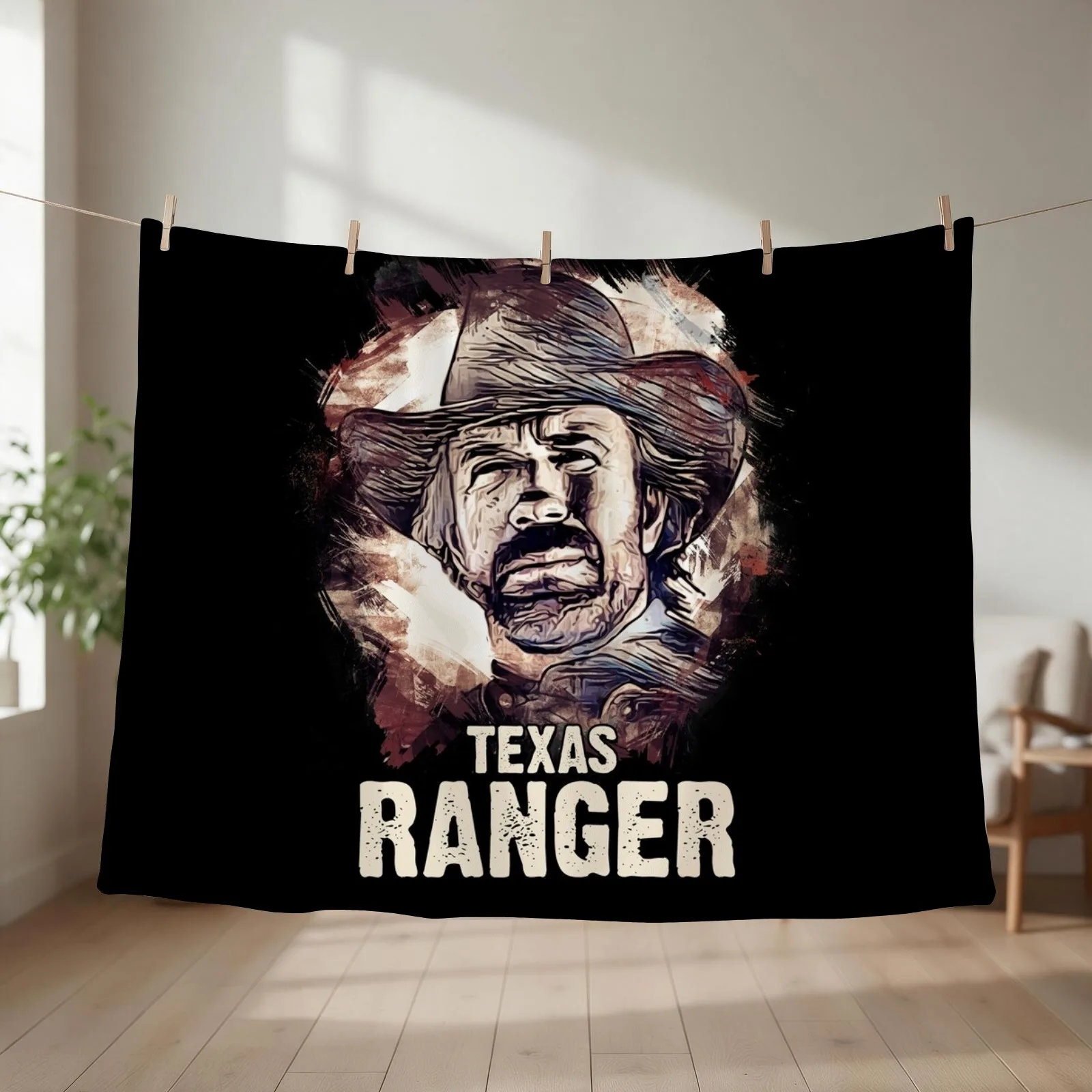 CHUCK - The Legendary Texas Ranger Throw Blanket Luxury Throw decorative Single Multi-Purpose Blankets