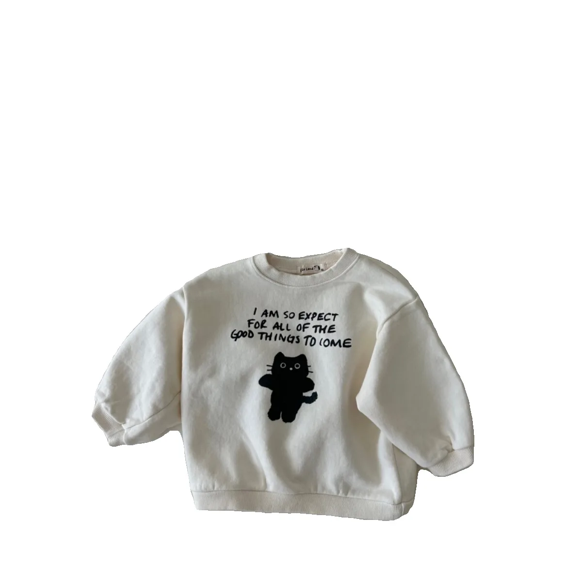 2025 Autumn New Children Long Sleeve Casual Sweatshirt Cotton Girls Letter Print Pullover Baby Cute Cartoon Tops Kids Clothes