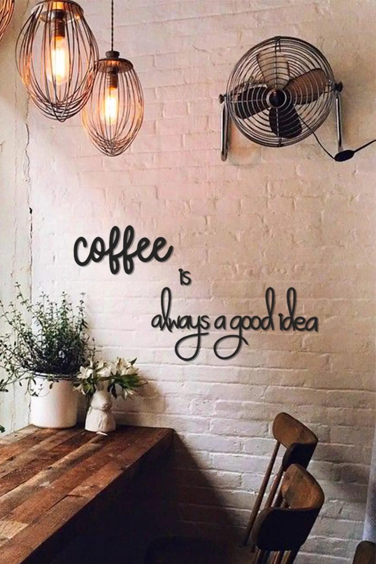 

Coffee Is Always A Good Idea Kitchen Decoration Graffiti Painting 2022 Home Decor Black Wall Decoration