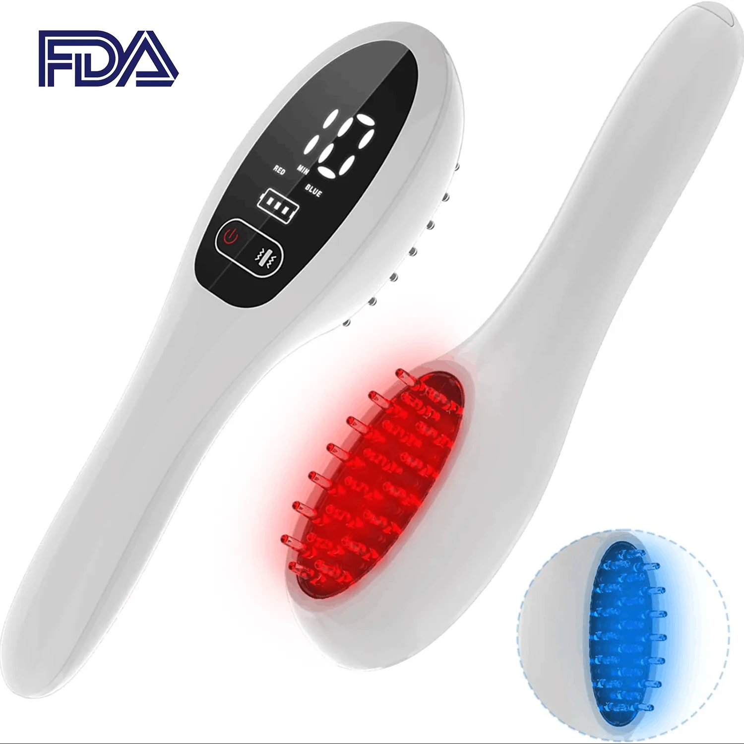 Electric Hair Comb Home Hair Growth Laser Therapy Device Anti-Hair Loss Hair Red Light Therapy Head Massager Regrowth Hair Brush