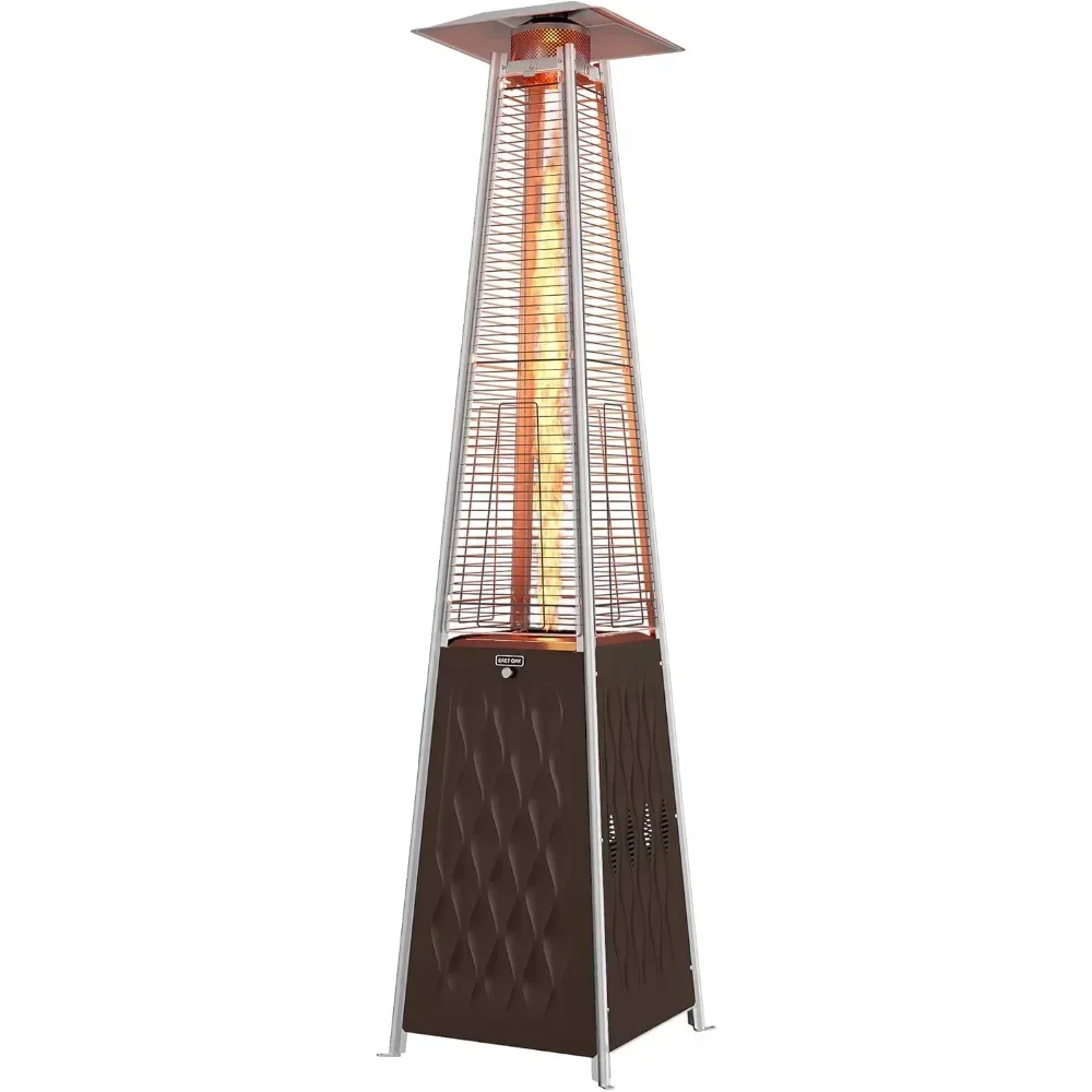 Pyramid Patio Heater, 48,000 BTU Outdoor Patio Heater, Quartz Glass Tube Propane Heater for Commercial & Residential, Triple