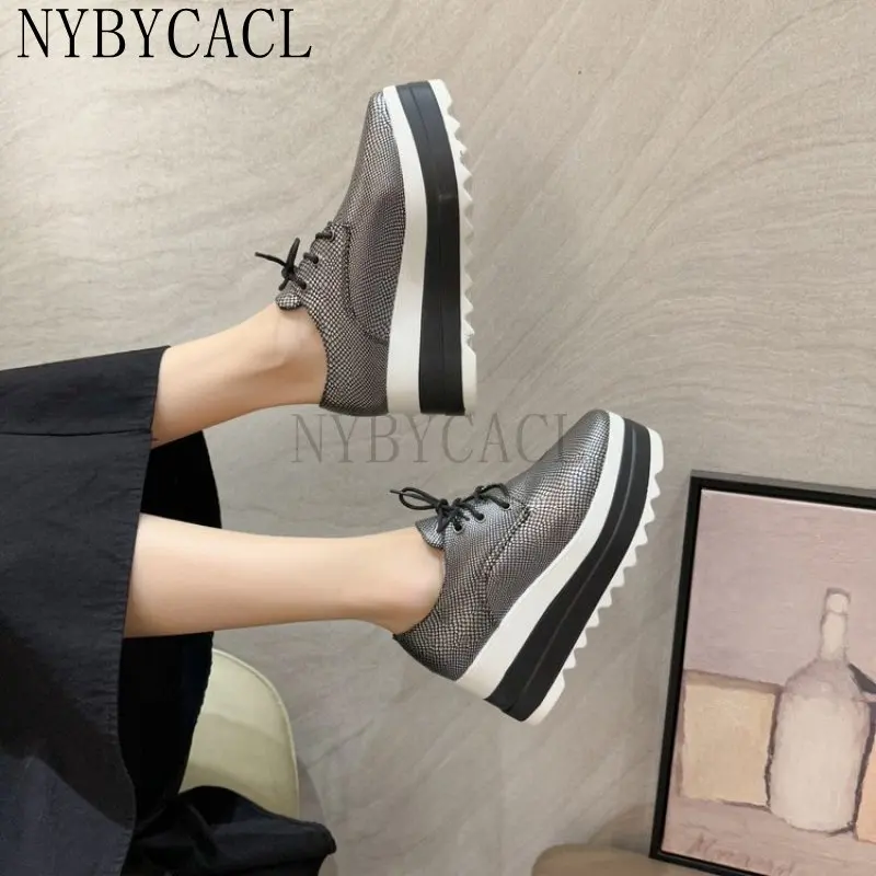 High Quality Genuine Leather Flat Platform Women Shoes Fashion Wedge Casual Woman Luxury Designer Brand Leather Shoes For Women