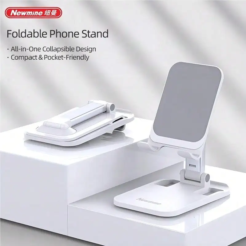 

Newmine 360° Rotatable Foldable Phone/Tablet Stand, Adjustable Desktop Holder For IPhone 14/13, Huawei, IPad Pro/Mini, Live Streaming, Video Watching, Portable Support