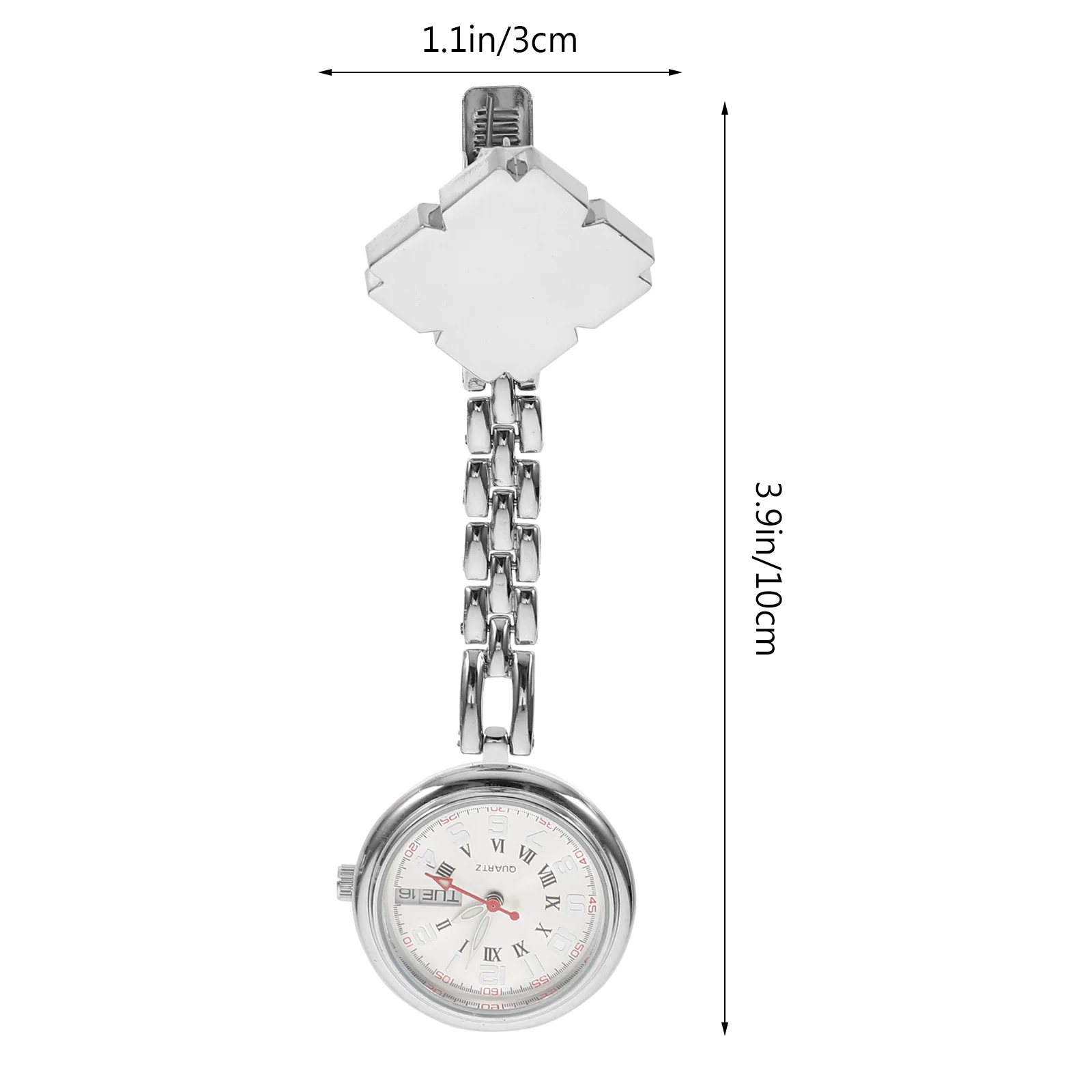 1Pcs Pocket Watch Nurse Clip Durable Alloy Dual-Calendar Design Portable Medical Watch for Elderly Students