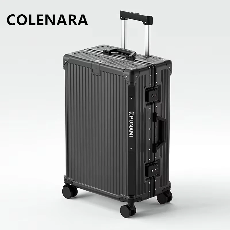 COLENARA Aluminum Frame Suitcase Student ABS + PC Boarding Box 20