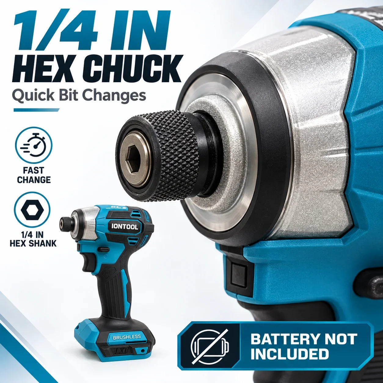 IONTOOL 600W Cordless Impact Driver 180N Brushless for General Screw Driving and Wooden Furniture Repair Tool Only