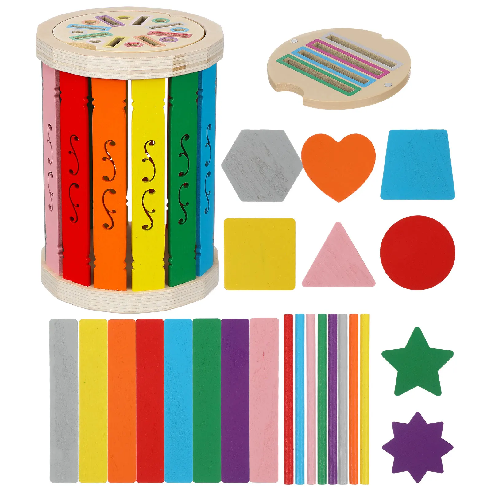 

Baby Cup Color Sorting Toy Toddlers Wooden Sensory Puzzle Matching Cups Fine Motor Skills Playroom Essentials Shape Recognition