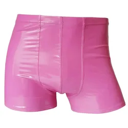 Heren Sexy Felle Pu Faux Lederen Boxershorts Natlook Latex Glanzende Broek Sissy Ondergoed Gay Onderbroek Feest Clubkleding