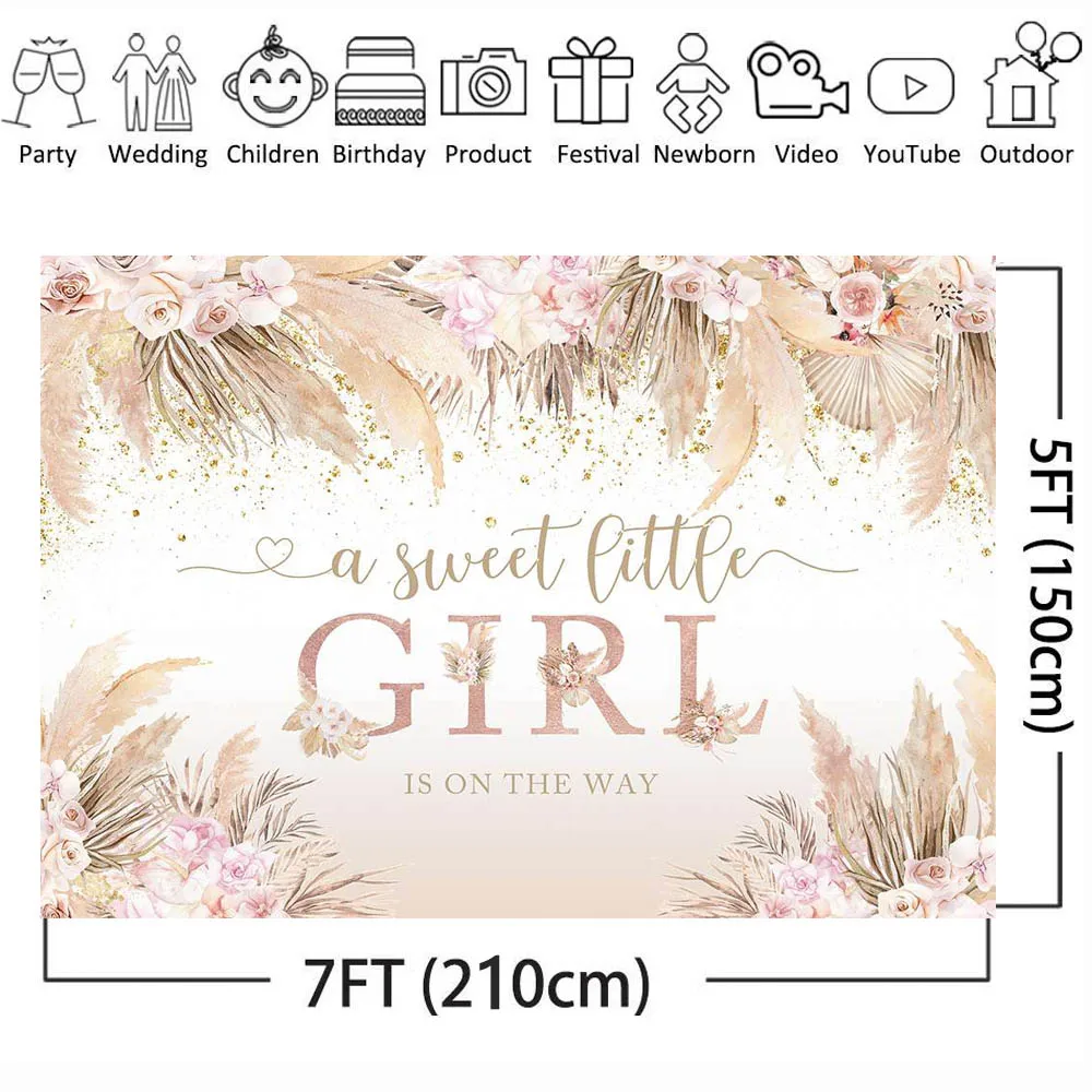 Mcsicka-小さな女の子のためのボヘミアンスタイルの花の背景,スタジオアクセサリー,写真の背景