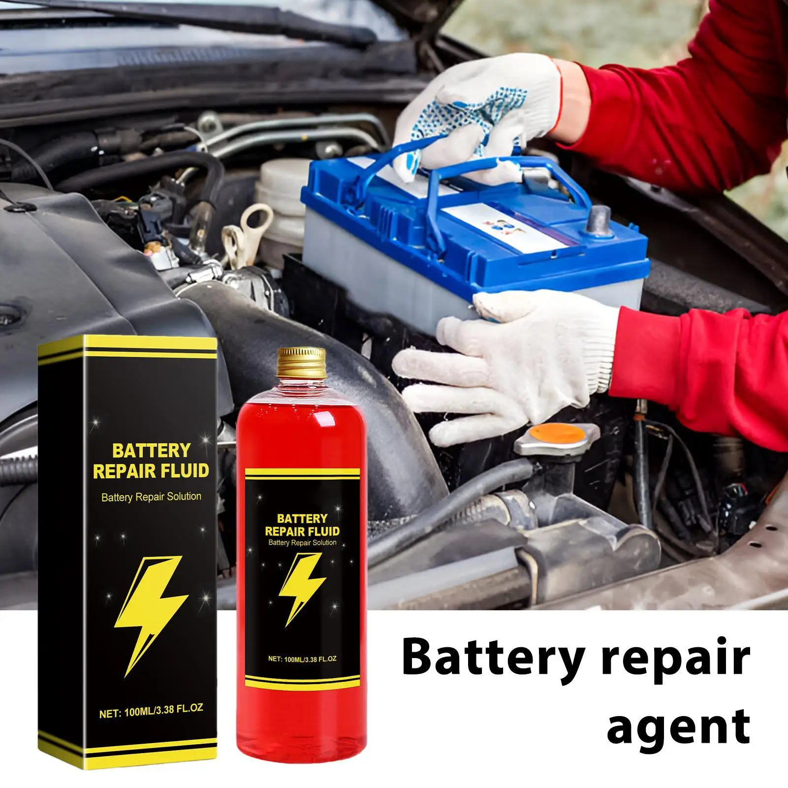 Car Battery Repair Fluid Battery Restore Liquid Optimize Battery Extends Battery Life Efficient Repair Battery Boosting Agent