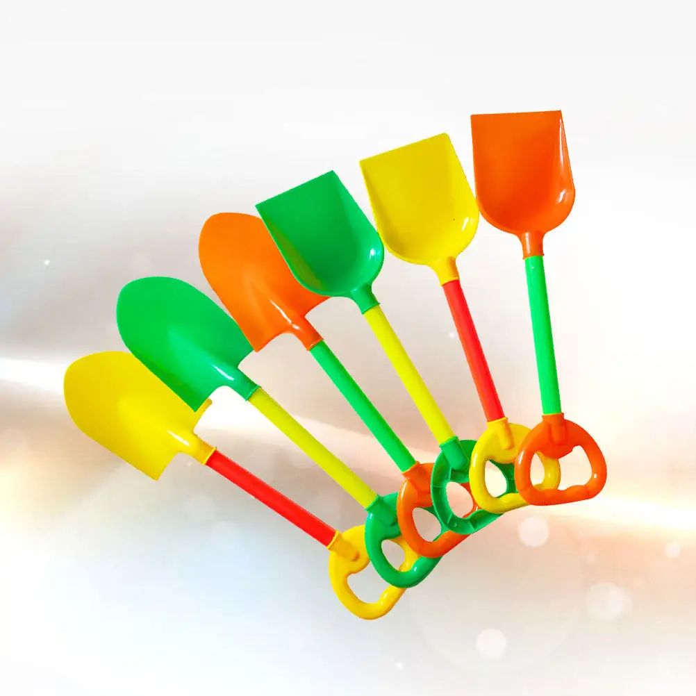 

Набор из 6 пластиковых лопаток для песка, яркие цвета, утолщенные, износостойкие, легкие, для пляжных игр детей летом