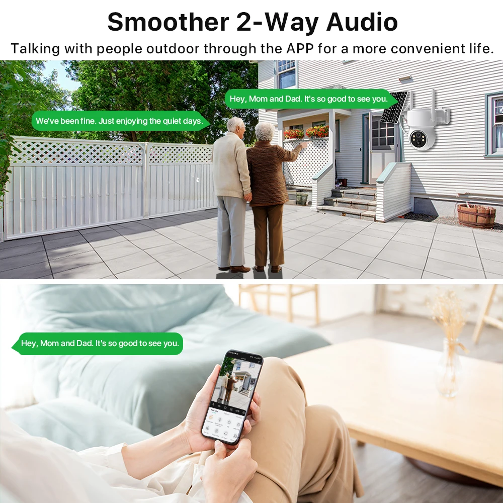 WiFi PTZ Camera Outdoor Wireless Solar IP Camera 4MP HD Built-in Battery Video Surveillance Camera Long Time Standby iCsee APP