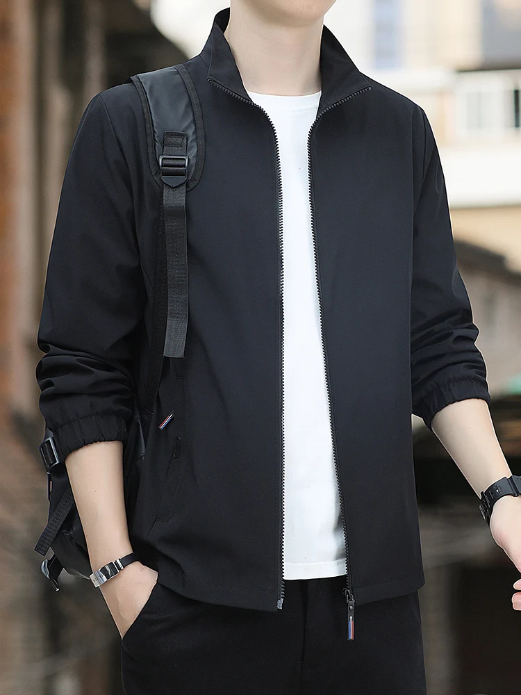 

Мужское пальто с воротником-стойкой на подкладке Fce, однотонное повседневное пальто на весну и осень, Новое поступление Faion Urban из полиэфирного волокна