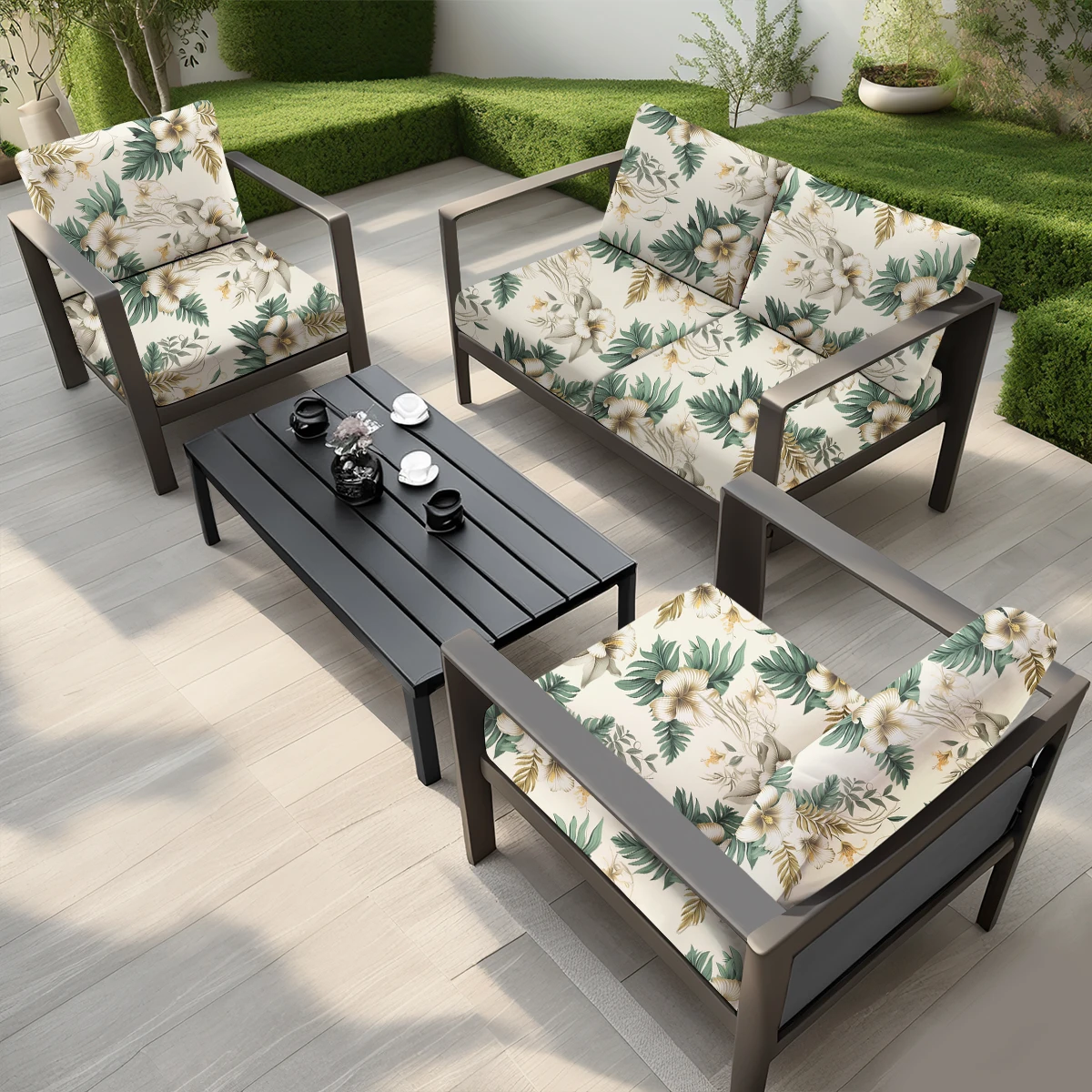 1pc Outdoor Sofa Cushion Cover, Floral Elasticity Sofa Covers for Patio, Backyard, Garden, Poolside Sofa, Sofa Back Cover