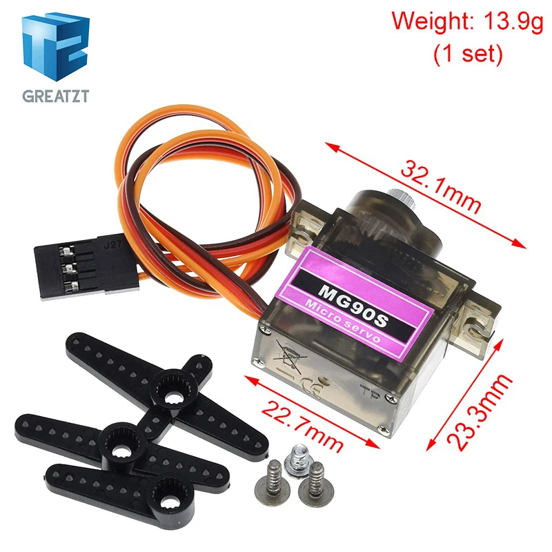 1/2/4PCS GREATZT  MG90S Metal gear Digital 9g Servo For Rc Helicopter plane boat car MG90 9G IN STOCK