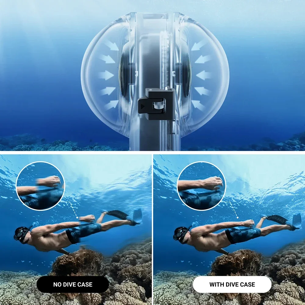 Funda de buceo untuk Insta360 X4, carcasa kedap air untuk Insta360 X4, funda de buceo tak terlihat, accesorios de carcasa de CEO