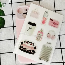 Autocollant 3D personnalisé pour coque de téléphone, étiquette en résine époxy Script, logo décoratif populaire, MSI de gel cristal, formes mignonnes, iPad