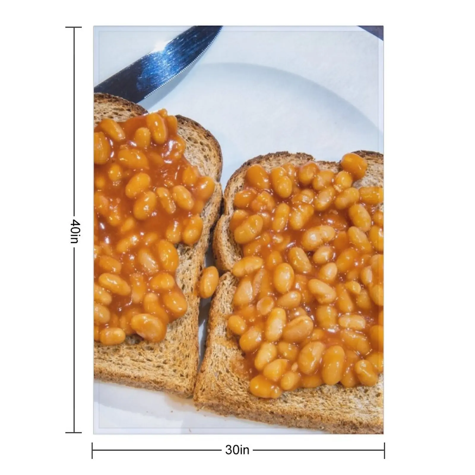 Baked beans on toast on white plate Throw Blanket Luxury Thicken Kid'S Soft Big Luxury Throw Blankets