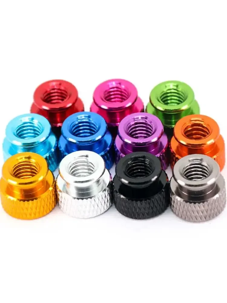 2 pièces M3 M3.5 M4 M5 M6 trou borgne serrer à la main écrous en alliage d'aluminium anodisé moleté haut étape bouton de pouce écrou poignée bouton pas écrous