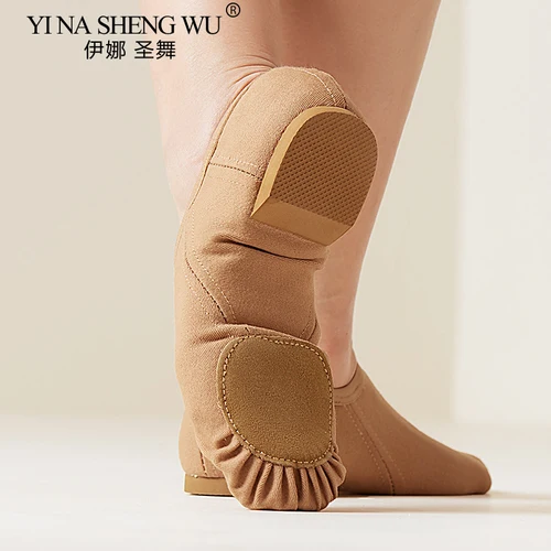 Imagen 2 del producto Zapatos de Jazz para mujer, zapatos de baile de Ballet, tela elástica, suela blanda, zapatos de entrenamiento para interiores, zapatos de práctica de Yoga y danza clásica para adultos