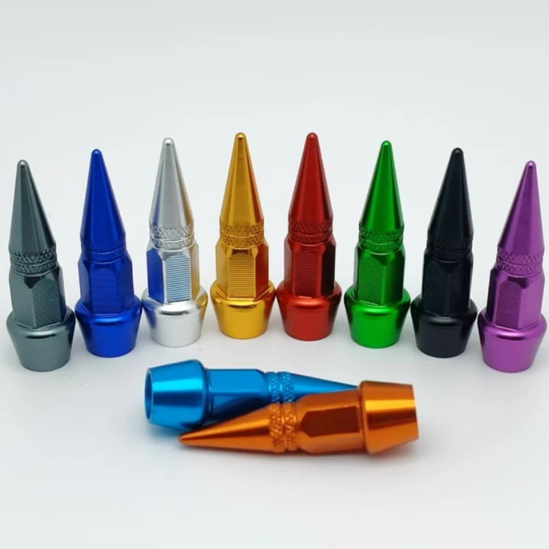 45mm Short Pointed Aluminum Alloy Tire Valve Cap Universal 8V1 Thread Car Modified Wheel Tyre Valve Stem Cover Decor Accessories
