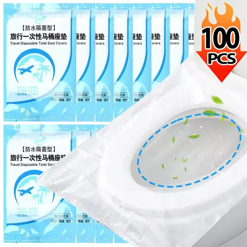 5-100Pcs Disposable Toilet Seat Cover Mat Portable Waterproof Safety Toilet Seat Pads For Travel Camping Bathroom Accessiories