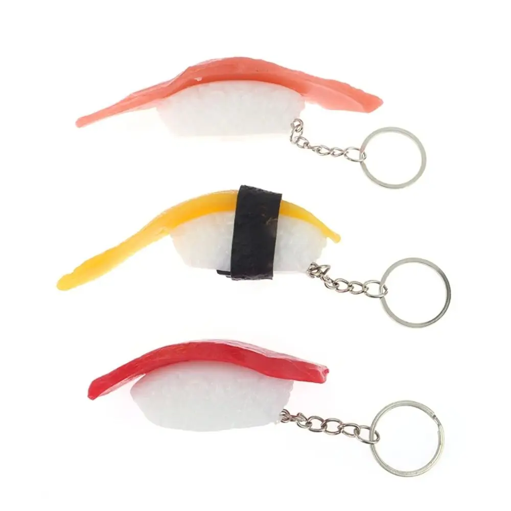 Japanese Style Simulation Food Key Chain Sea ​​urchin Grilled Eel Fake Sushi Model Keychain Handmade Sushi Salmon