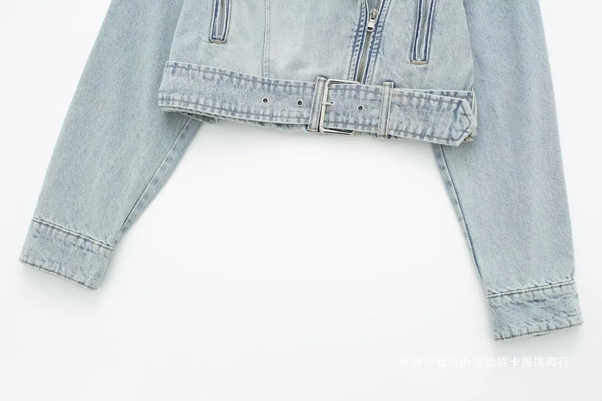 Hellblaue Jeans Frauen coole Mädchen Kleidung weiblichen Reiß verschluss täglich lässig Frühling Arbeit tragen Jacke heißen Mädchen Jeans mantel