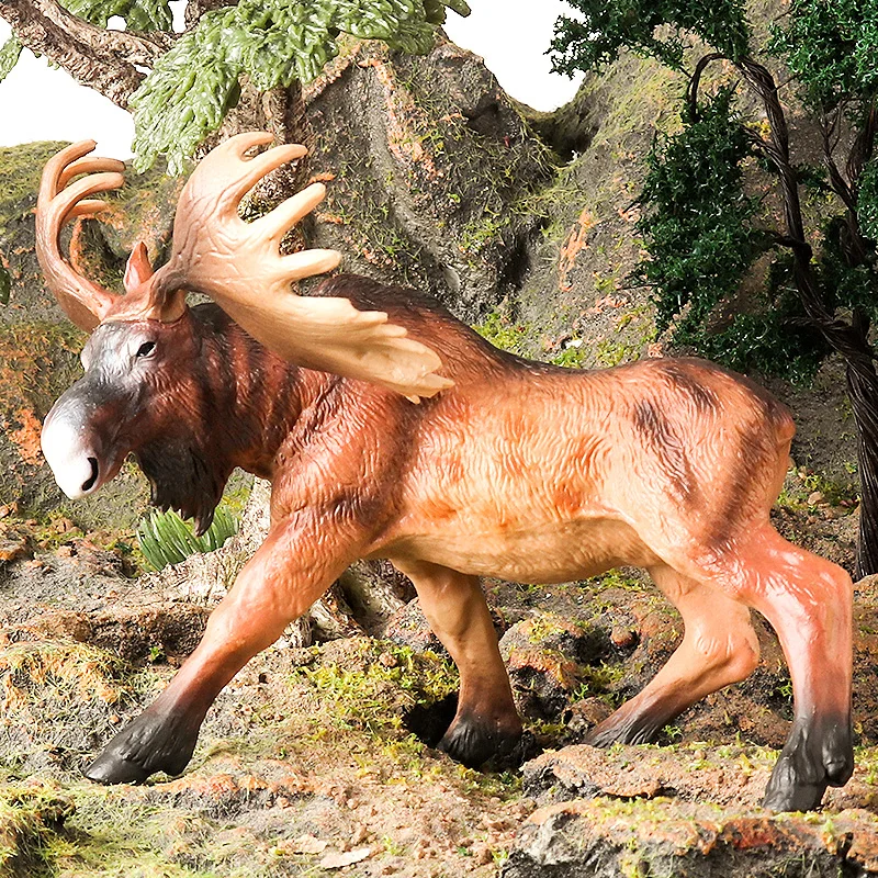 Oenux Wald Hirsch Tiere Simulation Wild White-Tailed Elch Action-figuren Elch Figuren Modell Dekoration Spielzeug Kinder Weihnachten Geschenk – Detail 22