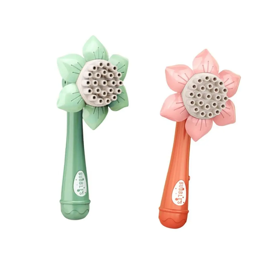 Plastic Sunflower Bubble Machine One-Button Automatic Safe Bubble Machine Blower 23 Hole Handheld Bubble Machine