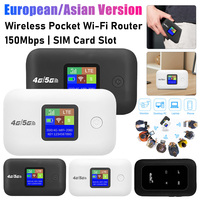 150Mbps Pocket Wi-Fi Router 3000mAh/2100m European/Asian Version Wireless Routers Portable 4G LTE WiFi Modem With SIM Card Slot