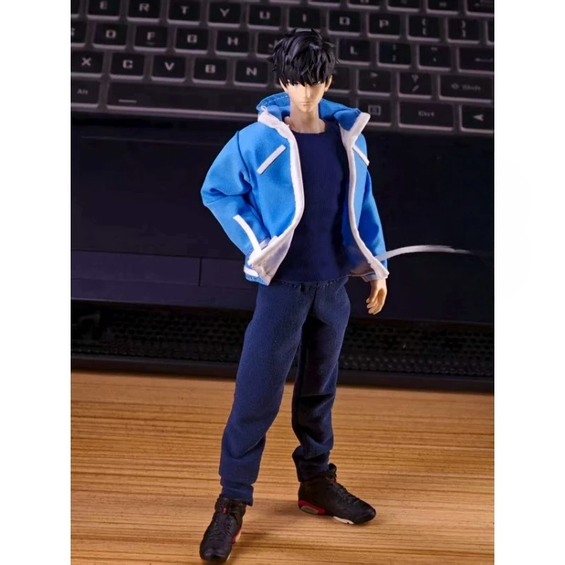 

【only Clothes】1/12 Scale Male Korea Anime Leveling Clothing Blue Set Fit 6inch VTOYS X BMS Soldier Action Figure Model