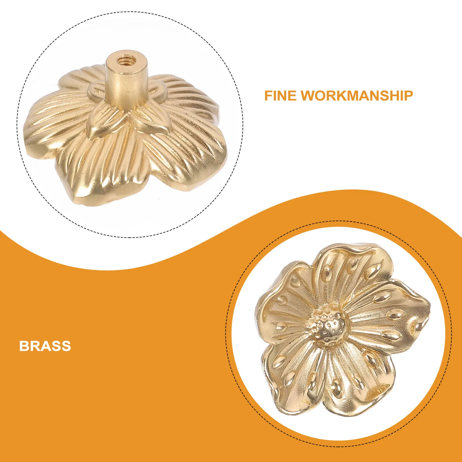 

1Pcs Premium Brass Flower Shaped Handle European Style Decorative Knob for Drawer Cabinet Cupboard Wardrobe Furniture Hardware