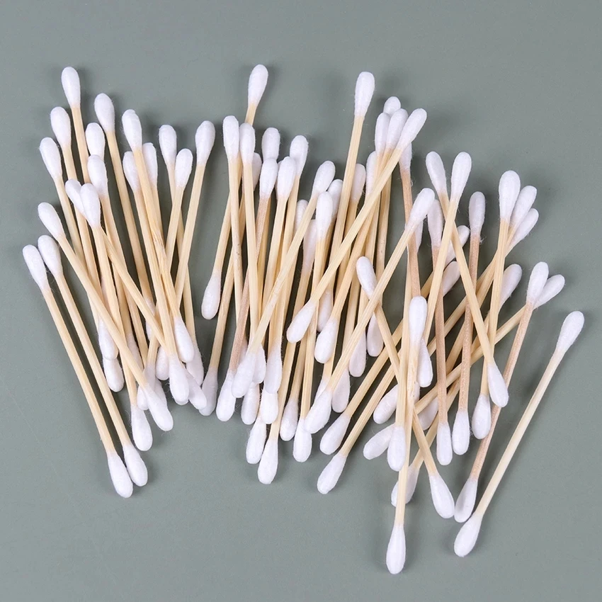 500pcs/ Pack Double Head Cotton Swab Women Makeup Bamboo Cotton Buds Eyeshaow Blending Tool For Nose Ears Cleaning Tools