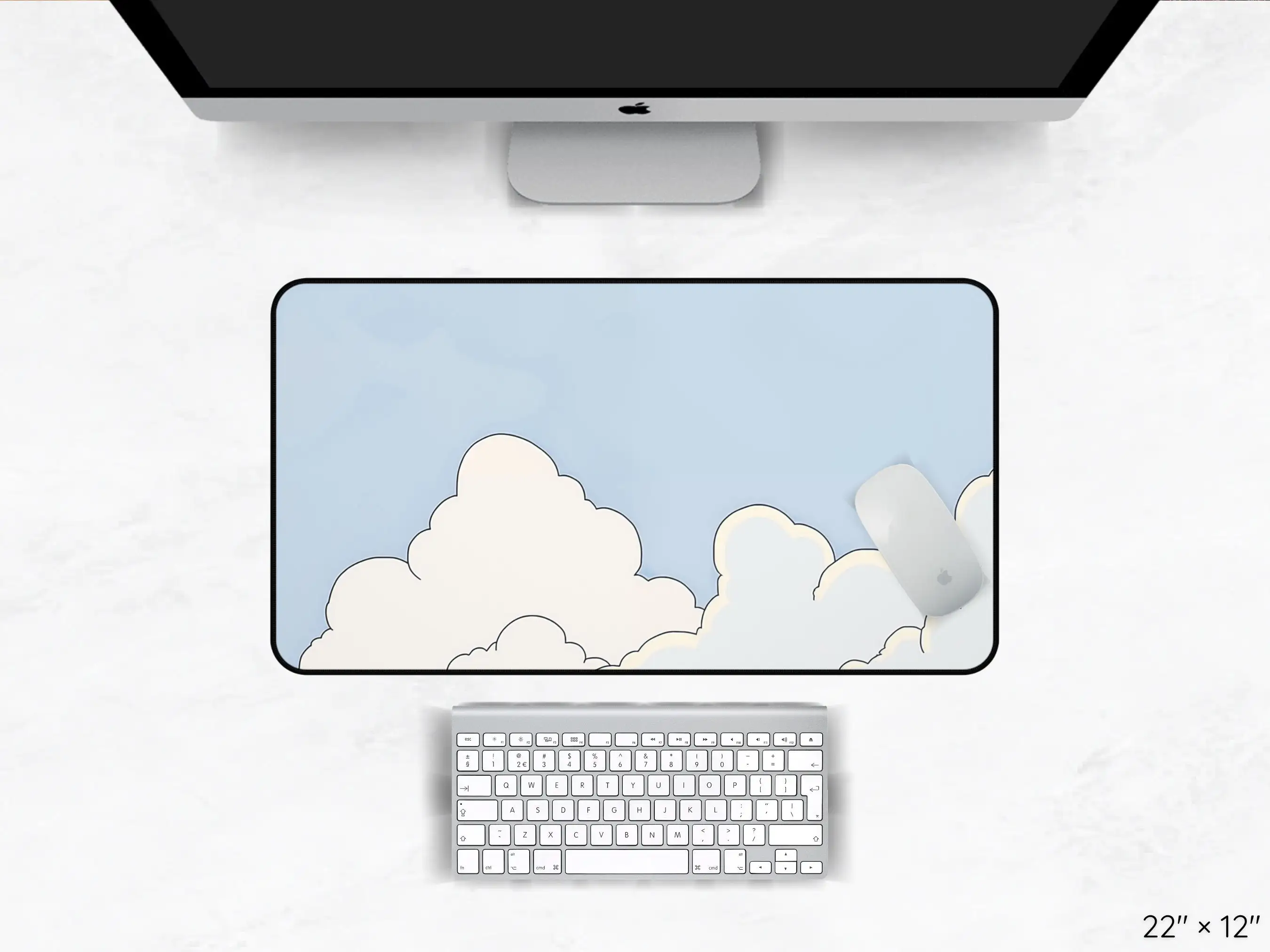Cute Cloud Desk Mat,XXL Non-slip and Waterproof Gaming Mouse Pad, Gaming Desk Decoration Mat, A Perfect Gift for Friends.