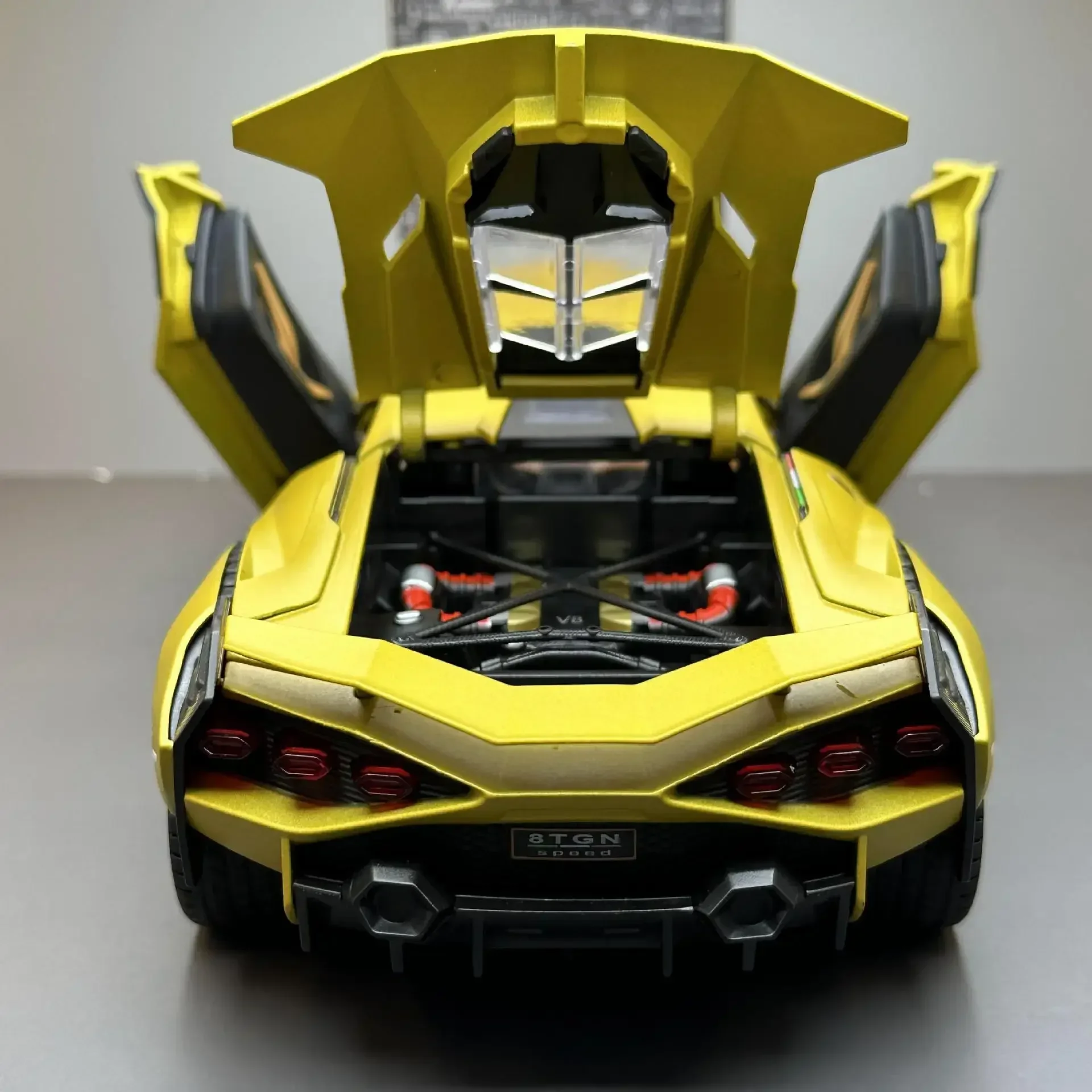 Modèle de voiture de sport en alliage moulé sous pression pour enfants, 1:18 Lamborghini, SIAN FKP, 37, collection de simulation, jouet en métal, cadeau, A245