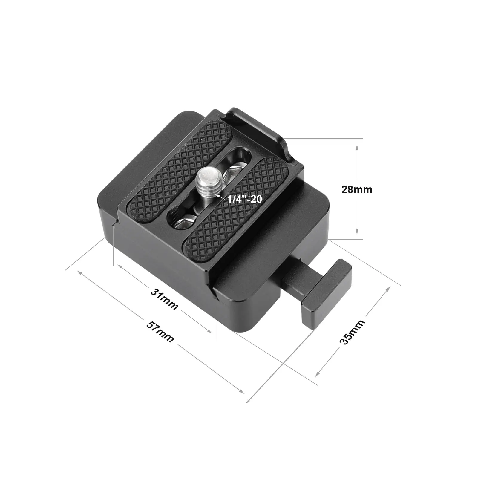 SZRIG-tornillo de montaje para fotografía, accesorio Universal de aleación de aluminio negro MoWith 1/4 "-20