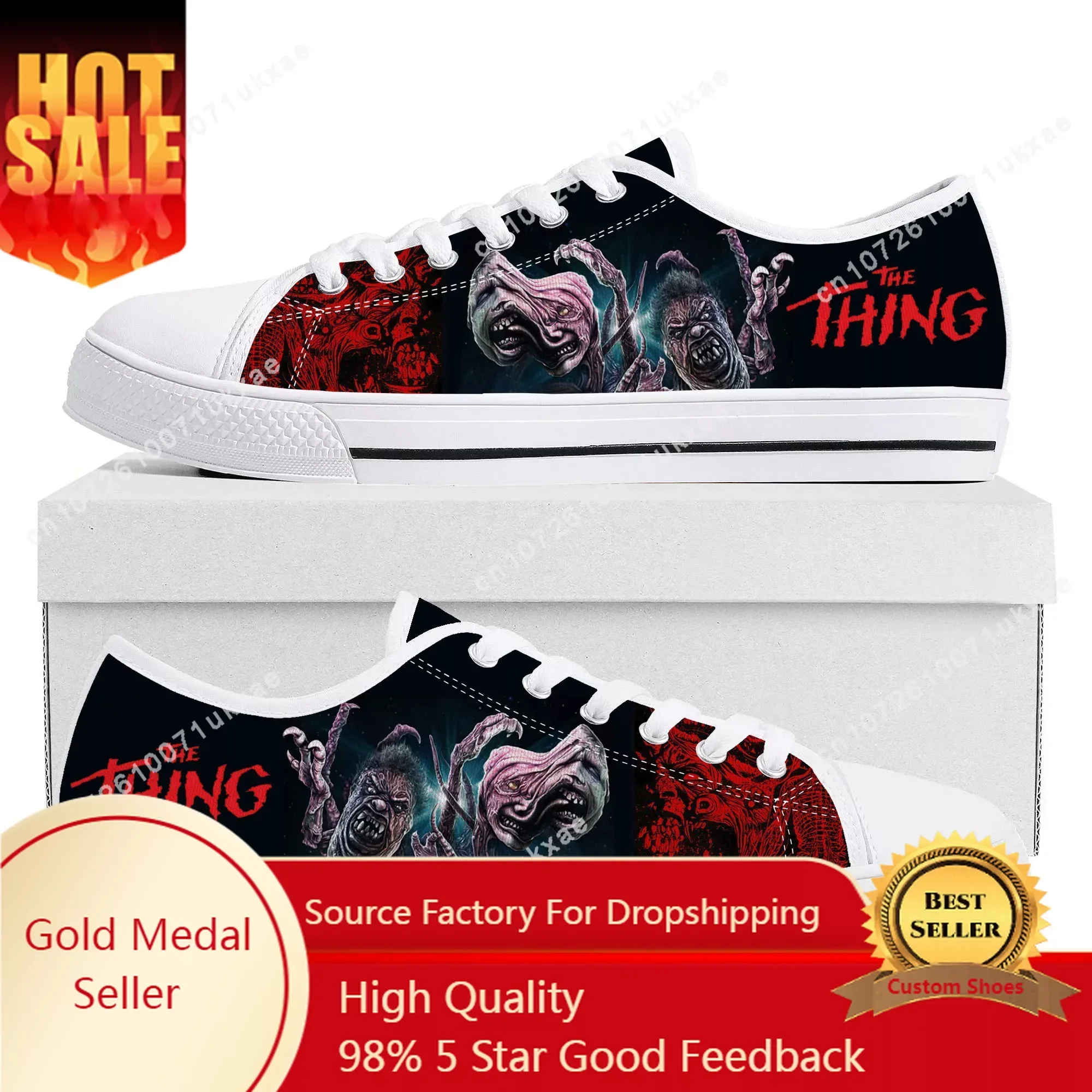 The Thing 1982 Low Top Sneakers Mens Womens Teenager High Quality RJ MacReady Canvas Sneaker couple Casual Shoes Custom Shoe