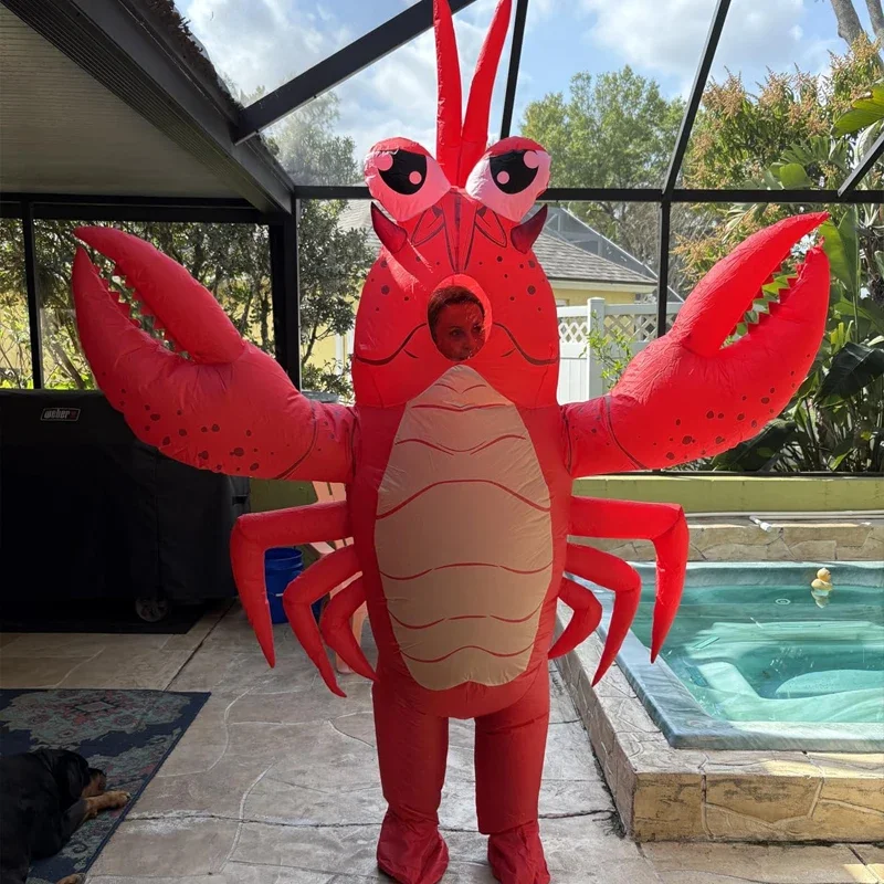 

Adult Lobster Inflatable Costume Ocean Animal Series Cosplay Dress Up Set beach Party Funny suit Halloween Christmas Prop Gift