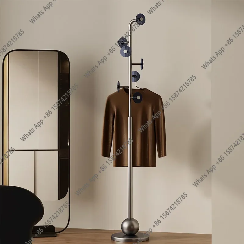X62 Home Hanger Floor-to-ceiling Bedroom Small Household Coat Rack Stainless Steel Hanger Italian Light Luxury Retro